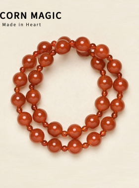 巨好看的手链红色玛瑙手串女款