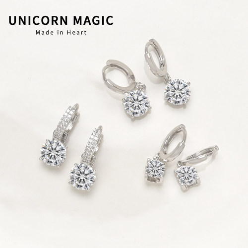 莫桑钻耳扣高级纯银耳环简单大方