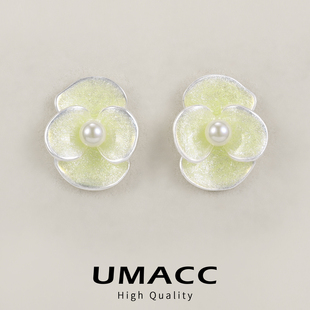 董洁同款虞美人花朵耳环设计感小众紫色耳饰轻奢高级感气质大气