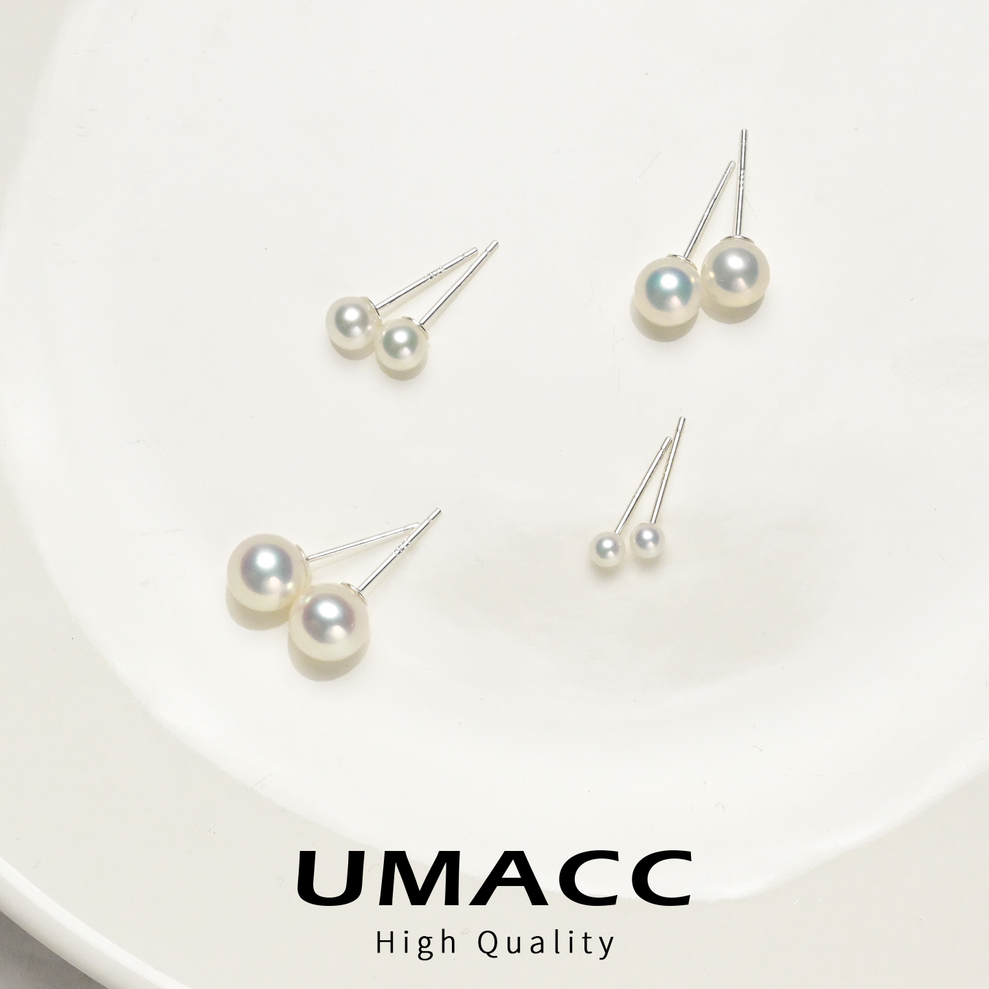 Akoya珍珠耳钉淡水珍珠耳饰养耳