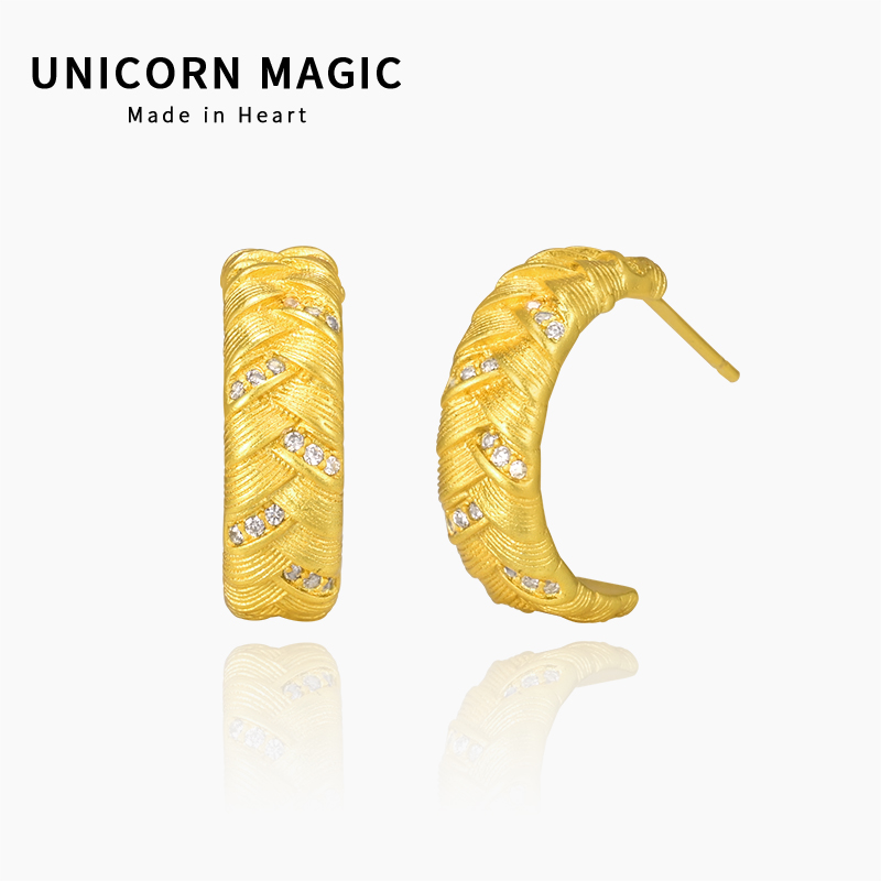 中古风耳饰女高级感金色复古耳环