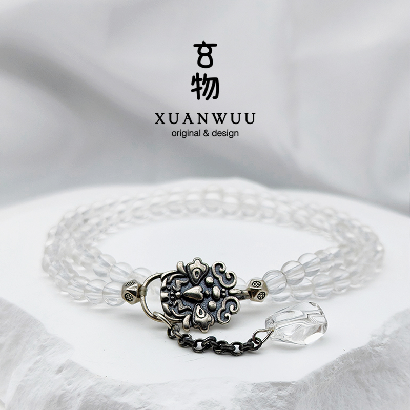 手链天然白水晶小众轻奢叠戴神器