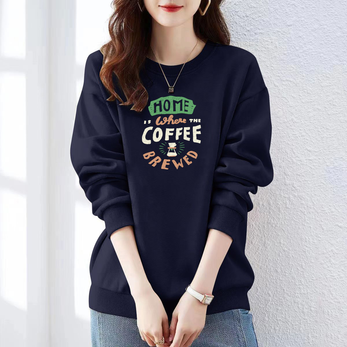 即墨正品100%纯棉加绒加厚卫衣女