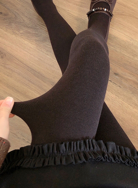 秋冬季加绒咖啡色打底裤袜女外穿加厚保暖烟灰色连裤袜显瘦踩脚袜