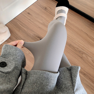 秋冬加绒加厚烟灰色连裤 袜黑丝袜 袜女保暖深灰色踩脚袜咖色打底裤