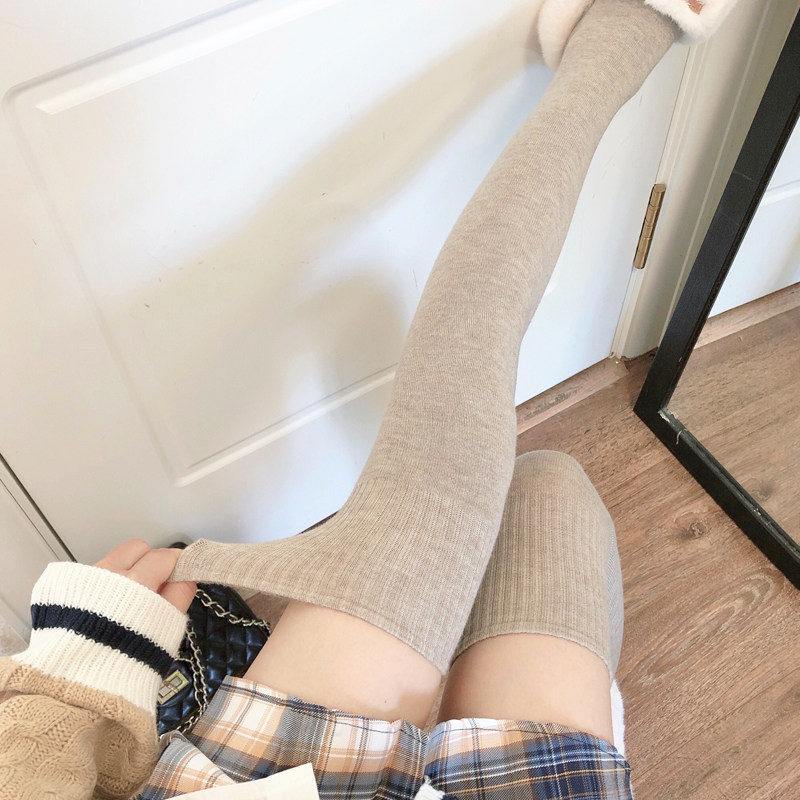 过膝袜女秋冬加绒加厚保暖高筒袜羊毛大腿袜子日系jk黑白色长筒袜,女士内衣/男士内衣/家居服,长筒袜,淘宝优惠券,粉丝福利购,淘宝优惠卷