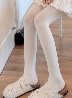 日系jk白色连裤袜女春秋薄款天鹅绒烟灰色丝袜Lolita奶白色打底袜