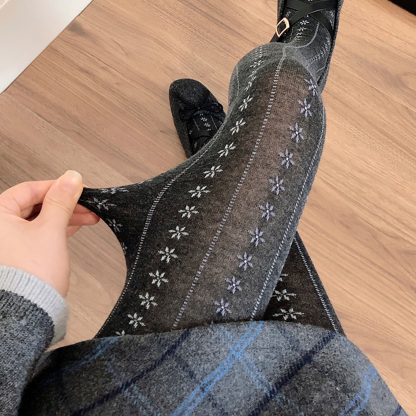 微透深灰色连裤袜甜美米白色丝袜