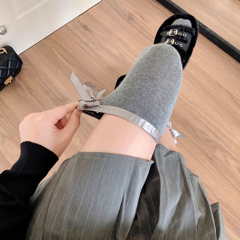 加厚灰色长筒袜奶白色过膝大腿袜