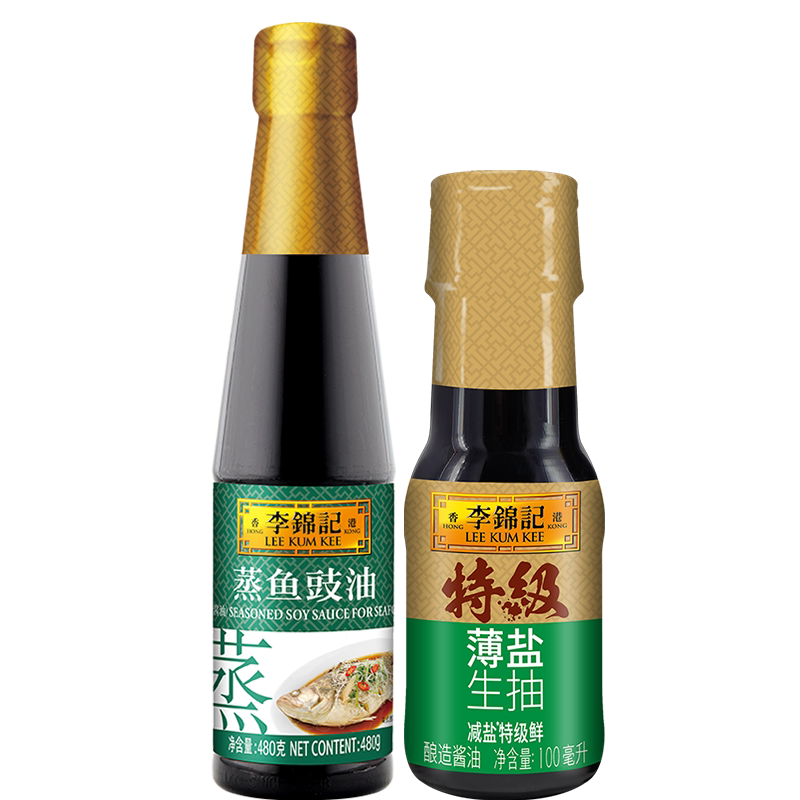 李锦记蒸鱼豉油480g+特级薄盐生抽100ml