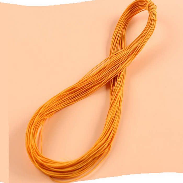 1mm橙色吊牌弹力绳黄色橡筋线绳橘色串珠弹力线橙红弹力线绳23米