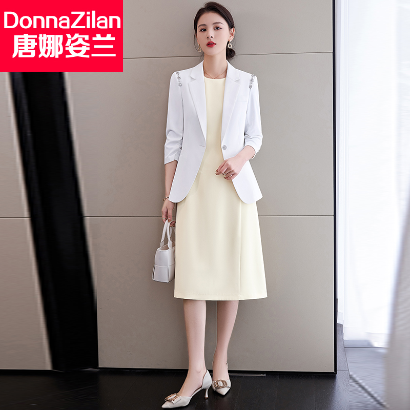 高级感连衣裙女2023新款春秋今年流行爆款时尚气质小西装搭配裙子