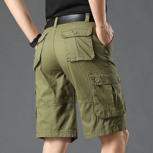 新款 宽松纯棉沙滩格子短裤 男士 青年潮流中裤 休闲男 直筒五分裤 夏季