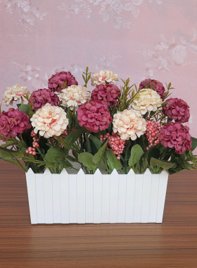 仿真绿植物假花草塑料绢花插花束栅栏花艺套装饰品客厅家居小摆件