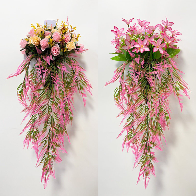 仿真玫瑰百合花墙挂客厅婚礼花束