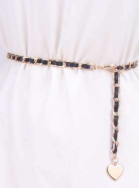 小香风腰链女配裙子收腰金属链条C家腰带装饰腰封百搭毛衣细皮带