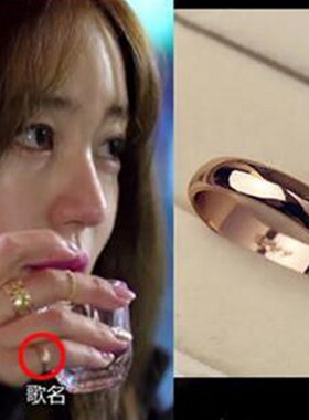 玫瑰金情侣戒指日韩礼物饰品