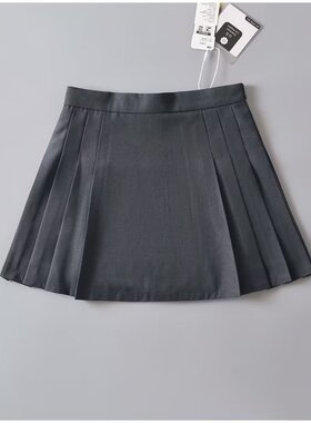 设计感高腰显瘦西装面料A字捏褶防走光减龄显腿长半身裙夏季短裙