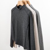 薄绒保暖内搭打底衫 t恤女长袖 春秋冬装 半高领大码 德绒修身 上衣