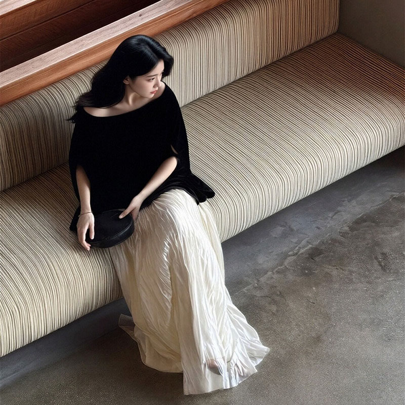 夏季白色绝美纱半身高腰短裙夏蓬蓬仙女百褶长裙子女