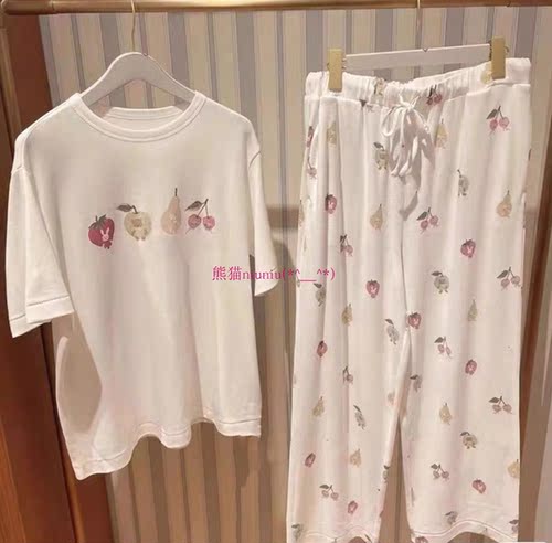 可爱水果图案莫代尔棉家居睡衣服