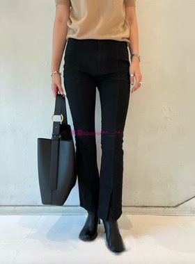 敲显腿长！原厂出 Mi1a家 裤腿前开叉喇叭紧身牛仔裤 09WFP214153