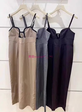 复古气质美！百搭~纯圆LB家 高腰后开衩镂空吊带连衣裙