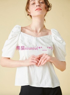 重磅珍藏！纯圆单 Celf0rd家 方领纯色泡泡袖衬衫上衣CWFB203013