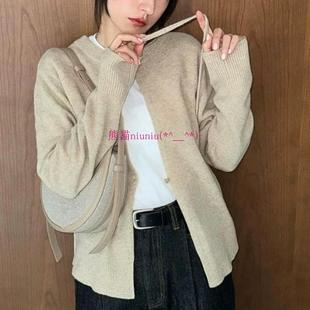 原厂出 前后两穿镂空系带羊毛针织开衫 17106 2232 松本惠奈C1ane