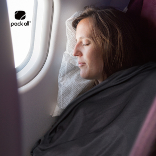 packall出差商务旅行毯午休保暖盖毯小毛毯子便携收纳四季通用