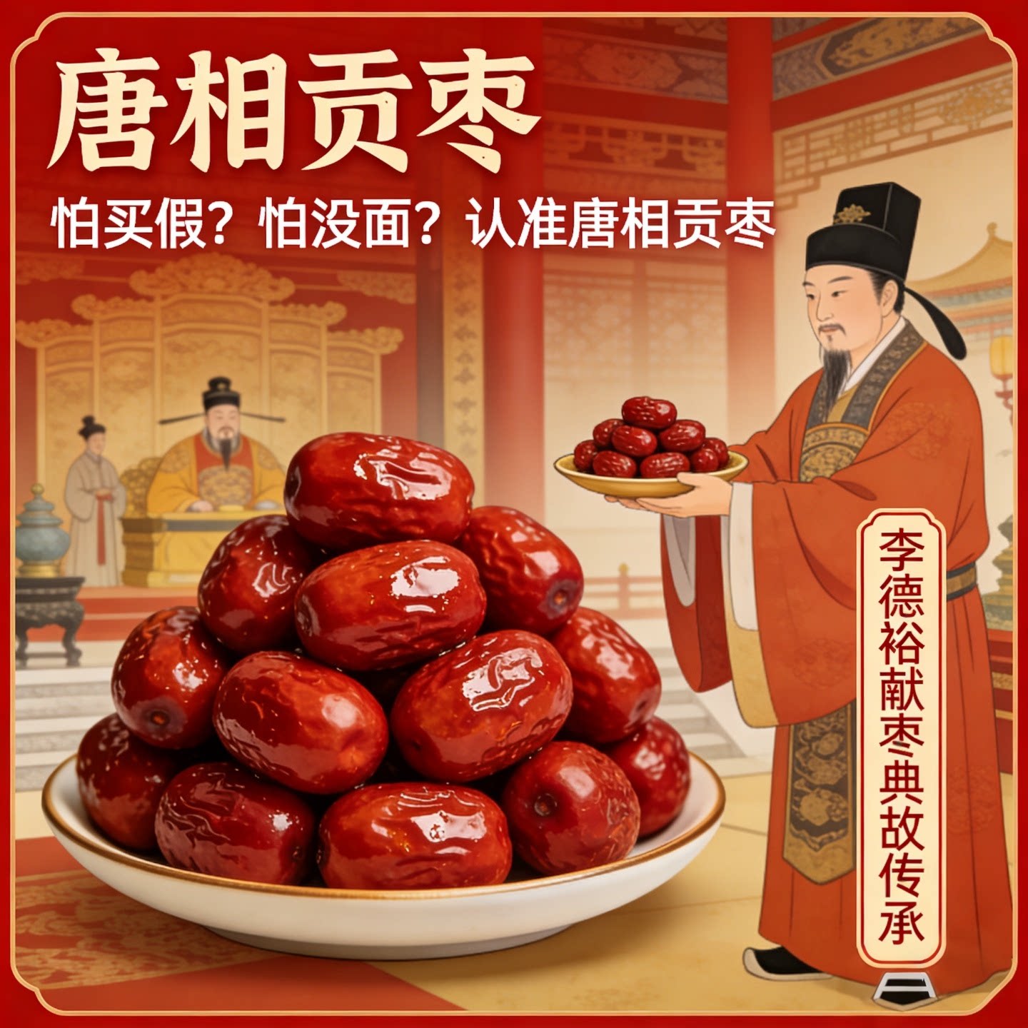 唐相贡枣河北赞皇大枣肉厚核小香甜煲汤煮粥原生态大红枣礼盒装