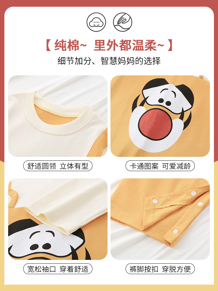 BABY PAJAMAS COTTON LONG SLEEVES SPRING AND SUMMER THIN ONE-PIECE PAJAMAS SPRING AND AUTUMN CHILDRENS CHILDRENS HOME CLOTHES