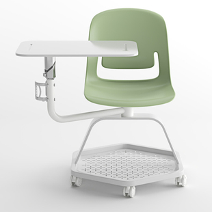 学生培训椅加大写字板智慧教室学习椅塑料会客椅会议椅带桌板椅子