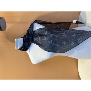 新中式 国风桑蚕丝丝巾女百搭旅行披肩气质高级感2219 黑色蝴蝶