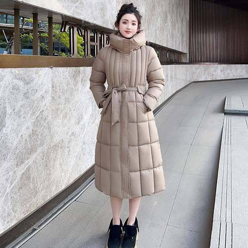 特大码棉服冬季长款过膝新款连帽时尚棉袄显瘦外套加厚大码棉衣