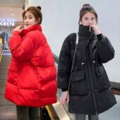 孕妇冬装 宽松孕晚期保暖棉袄 加厚羽绒棉服大码 棉衣外套时尚 中长款