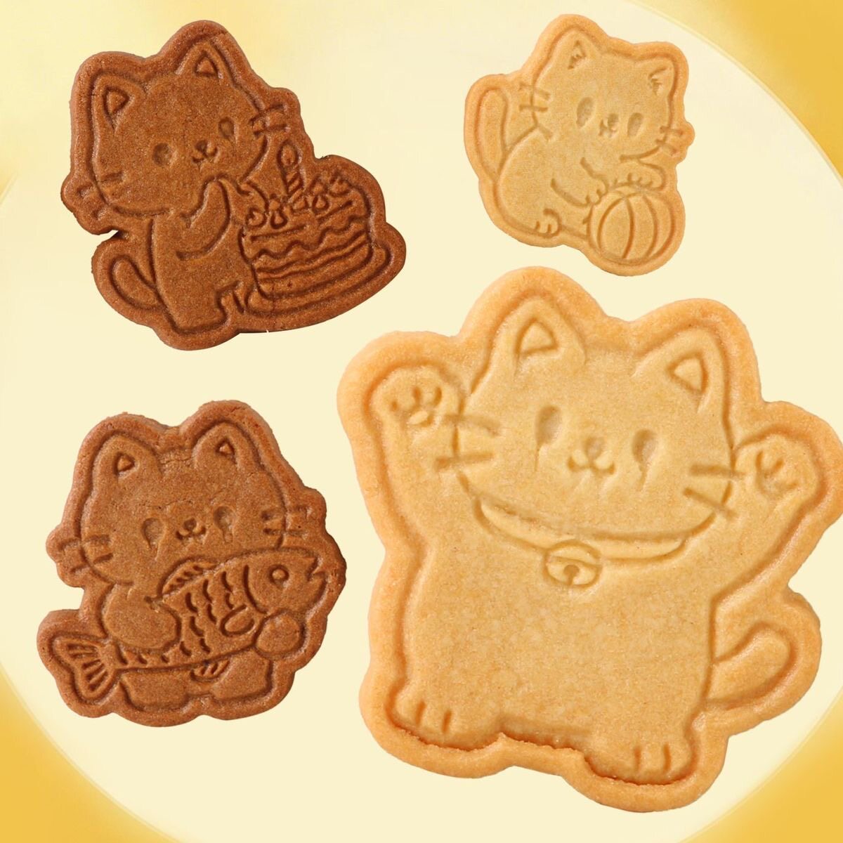黄油咖啡味小猫曲奇饼干动物造型独立包装休闲食品好吃解馋小零食