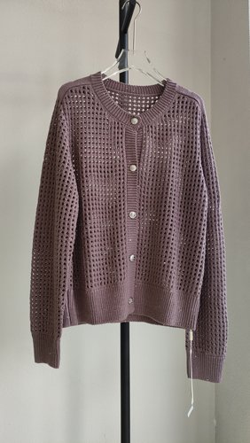 赛兔正品断码亏清秋冬新款时尚百搭圆领镂空针织开衫外套女