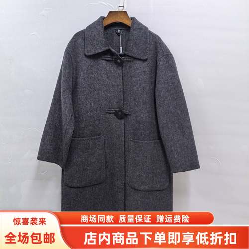 荔CSM5300冬装2025女新款时尚休闲双面羊绒大衣中长款羊毛呢外套