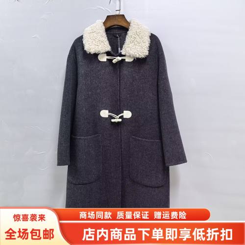荔CSM5316冬装2025女新款时尚休闲双面羊绒大衣牛角扣羊毛呢外套
