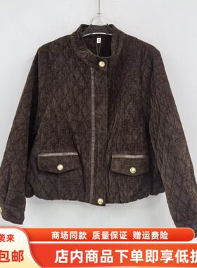 FOLF92313春装2026女新款时尚休闲立领宽松夹克百搭灯芯绒短外套