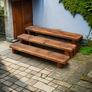 碳化实木多层阶梯置物架显示器增高架网红零食摆放架子超市展示架