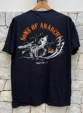 Rebellious boy男女vintage复古街头短袖美式oversize死神骷髅T恤