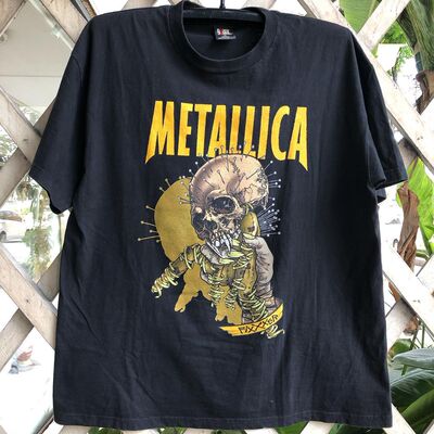 Metallica乐队欧美高街摇滚短袖chic嘻哈hiphop炸街男女情侣款T恤