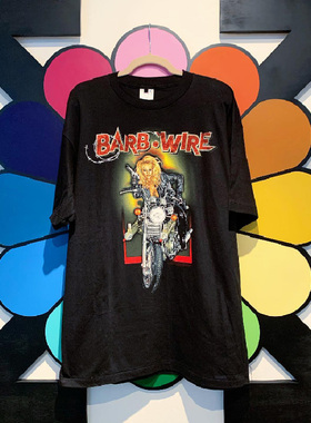 BAREWIRE摇滚乐队美潮短袖oversize潮牌古着感重磅棉街头T恤男女