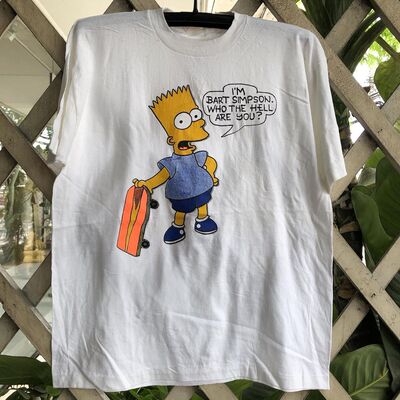 The Simpsons辛普森一家联名卡通动漫短袖男女情侣款潮流落肩T恤
