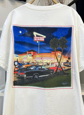 IN-N-OUT Burger美式潮流oversize男女情侣装chic嘻哈时尚短袖T恤