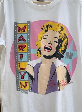Marilyn Monroe玛丽莲梦露人像短袖欧美街头百搭嘻哈男女短袖T恤