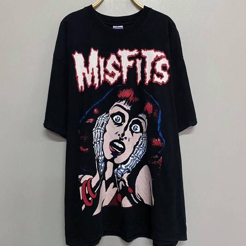 The misfits乐队欧美潮牌哥特风短袖oldschool慵懒风男女短袖T恤,男装,T恤,淘宝优惠券,粉丝福利购,淘宝优惠卷