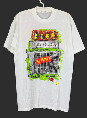 Mudhoney摇滚乐队复古设计古着感短袖oversize男女纯棉潮牌T恤